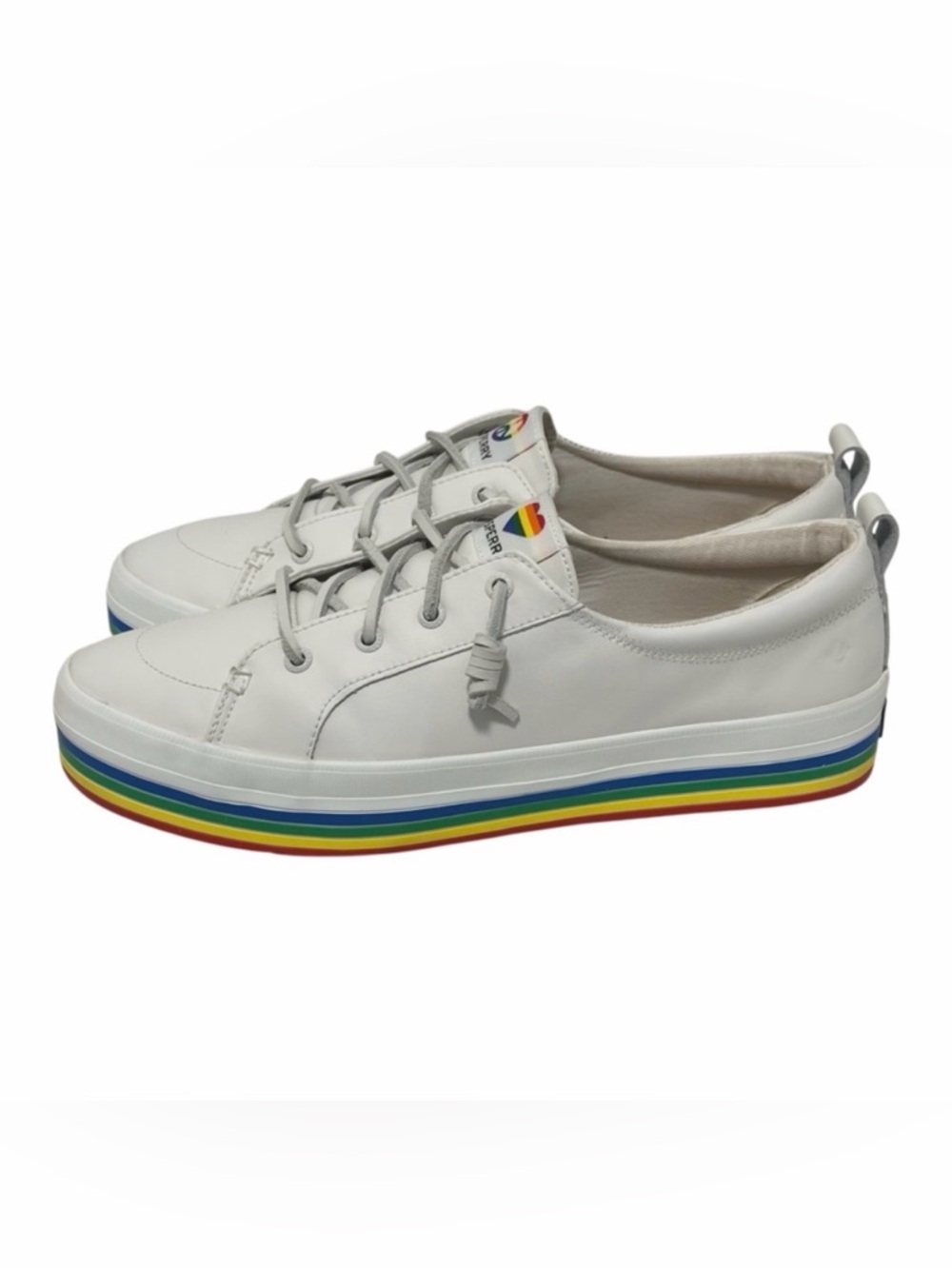 Sperry Crest Vibe Pride Collection Leather Sneakers - Worn 1x - Women’s 10